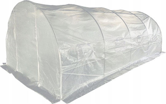 Garten Gewächshaus Tunneltyp Metallrahmen 300x600cm 18qm Weiß