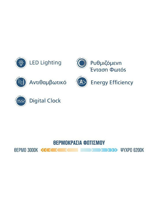 Κολοσσός Οβάλ Καθρέπτης Μπάνιου Led 80x68.3cm
