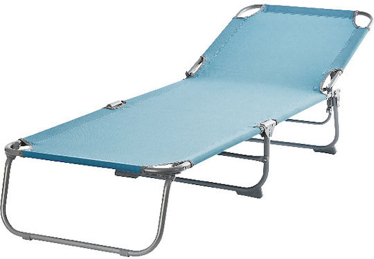 Șezlong Pliant Sersimo 186 X 56 Cm Plajă Grădină Albastru Capacitate 110kg