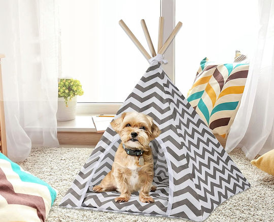 Indoor Tent Dogs Cats Rabbits Gray White 50x40x60cm