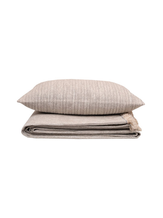 Anna Riska 1453 Ριχτάρι Πολυθρόνας Δύο 'Οψεων Chenille 180x150εκ. Linen