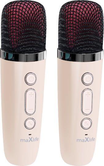 Maxlife Boxă Karaoke cu Microfoane Fără Fir și Efecte de Iluminare MXKS-200 Alb