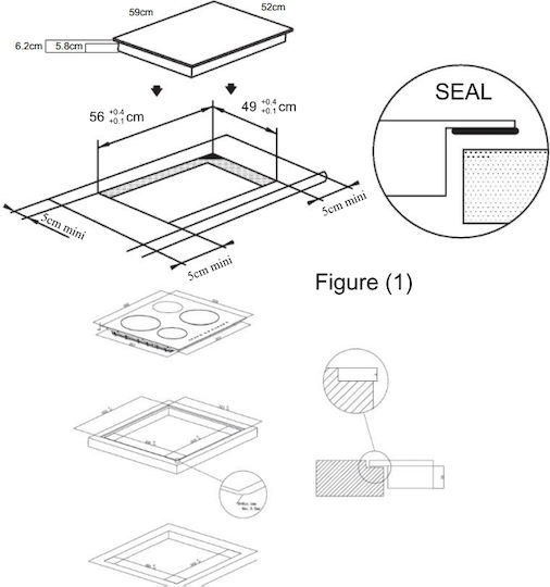 Candy CTP6SC4/E14U Plită cu Inducție Autonom cu Funcție de Blocare 59x52εκ.