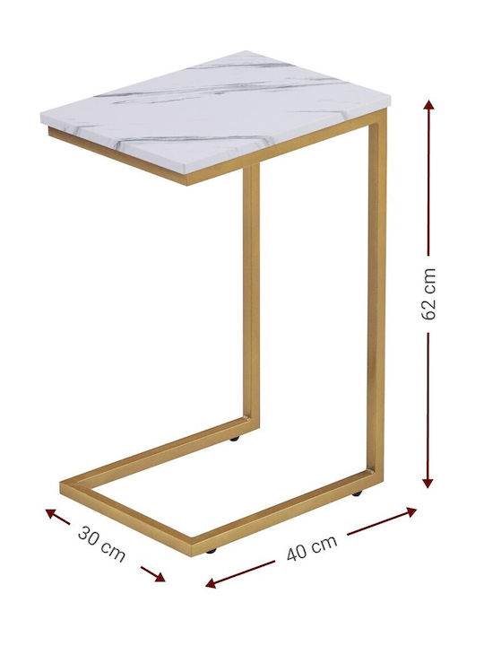 Rectangular Măsuță auxiliară Willow Din lemn Leuko L30xW40xH62cm.