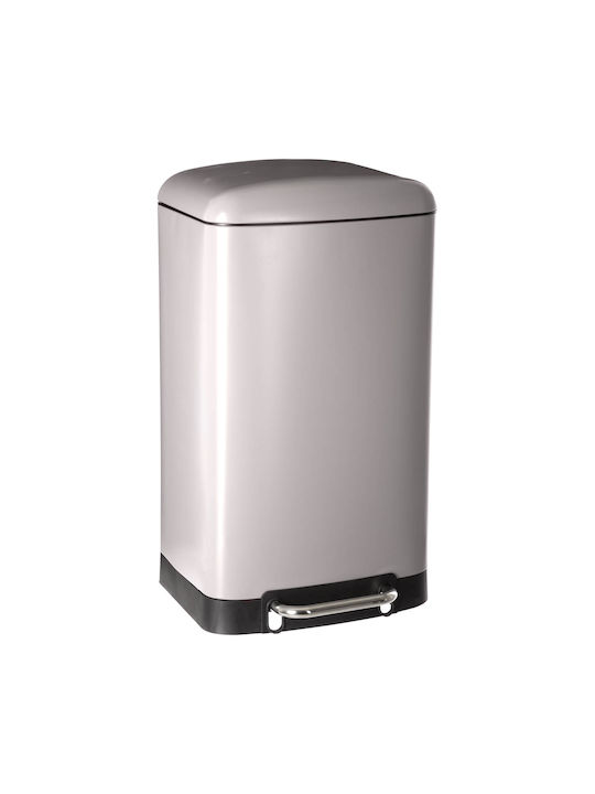 5Five Abfalleimer Abfall Metallisch mit Pedal Beige 30Es 1Stück