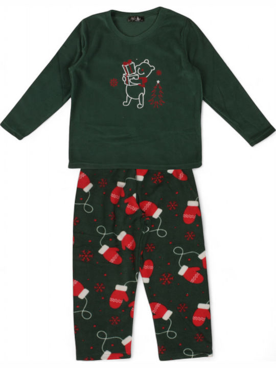 Sexen Kids' Pajamas Winter Fleece Green