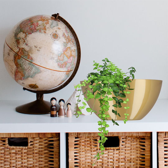 Kadax Blumentopf 30cm Oval Pflanze Kunststoff Gold