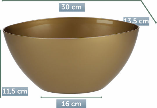 Kadax Blumentopf 30cm Oval Pflanze Kunststoff Gold
