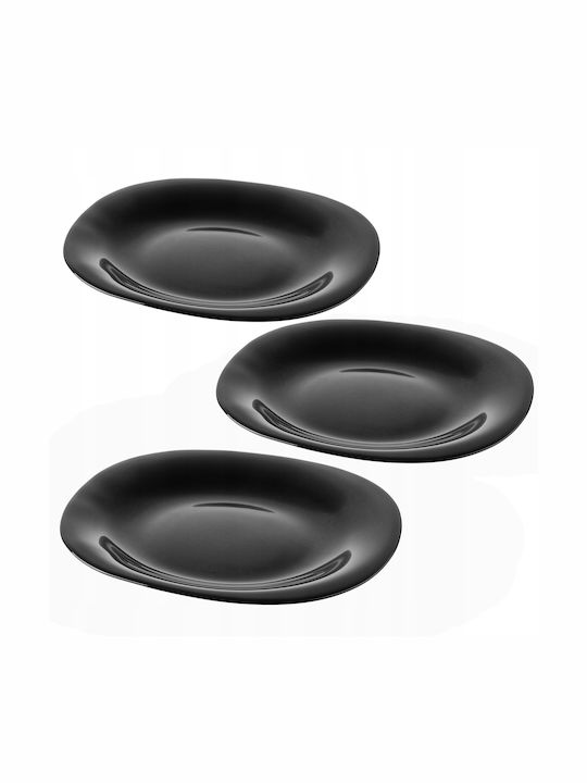 Kadax Dessert Plate 21cm Cake Plates Black Set 3