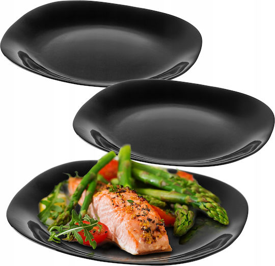 Kadax Speiseteller 28cm Flache Schwarze Teller Set 3