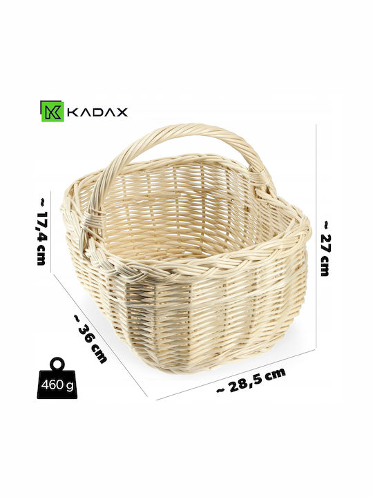 Kadax Wicker Basket Mushrooms Shopping Picnic Fruits White Large