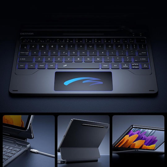 Samsung Galaxy Tab S7 S8 Dexnor Magnetic Keyboard Case with Touchpad Black
