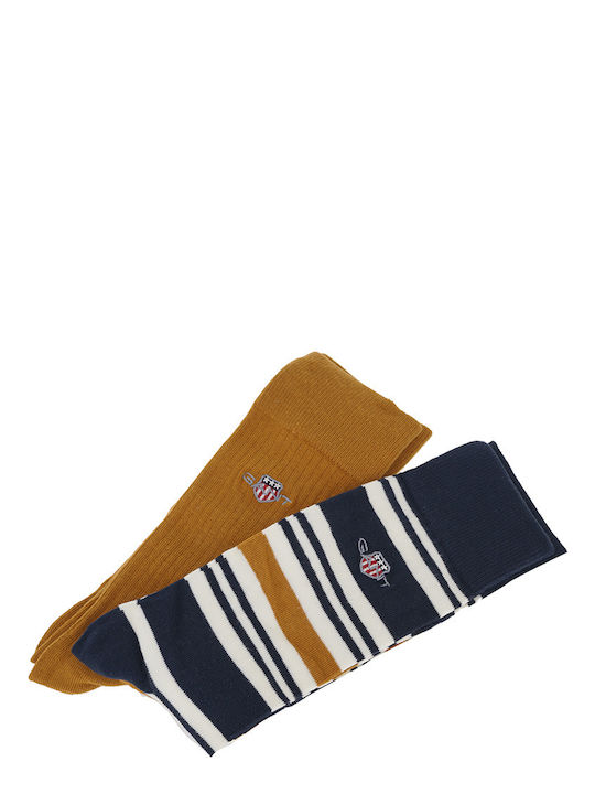 Gant Ανδρικές Κάλτσες Μπλε Μουσταρδί 2Pack Gant Ανδρικές Κάλτσες Μπλε Μουσταρδί 2Pack