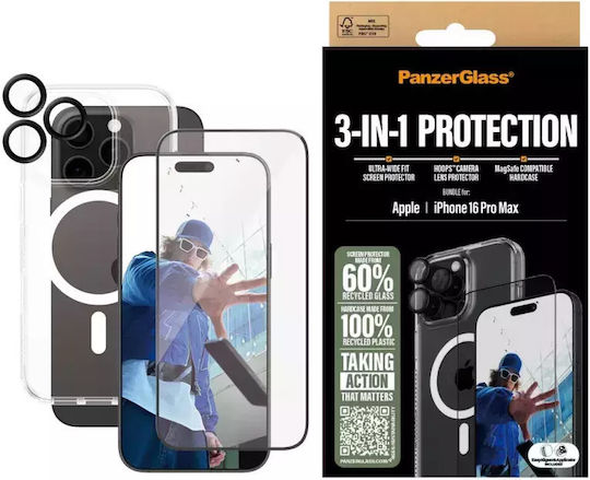 Panzerglass Bundle 3in1 iPhone 16 Pro Max 6.9" D3o Hardcase + Screen Protector UWF + Lens B1294+2864+1284