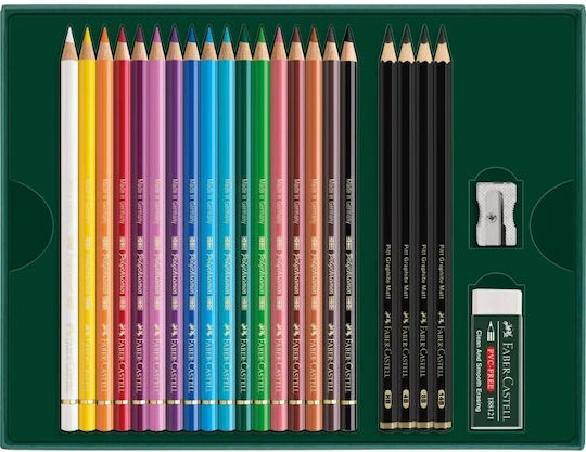 Faber-Castell Polychromos Комплект цветни моливи в кутия 17бр Пакет от 1 опаковки