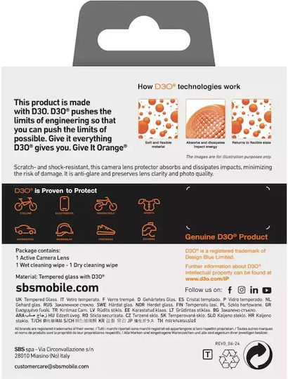 Sbs Active Κάμερας Lens D3o Tempered Glass Iphone 16 Pro 16 Pro Max Κάμερας 8018417482762