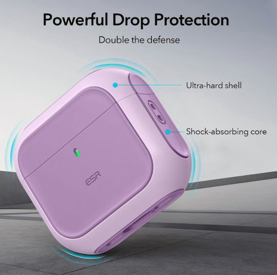 ESR Orbit Halolock Magsafe Hülle Silikon in Lila Farbe für Apple AirPods 4