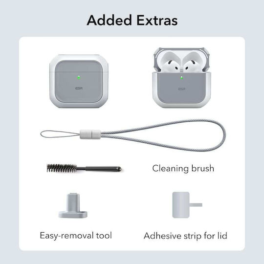 ESR Orbit Halolock Magsafe Hülle Silikon in Weiß Farbe für Apple AirPods 4