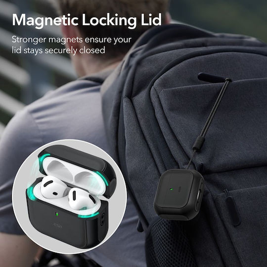 ESR Orbit Halolock Magsafe Hülle Silikon in Schwarz Farbe für Apple AirPods 4