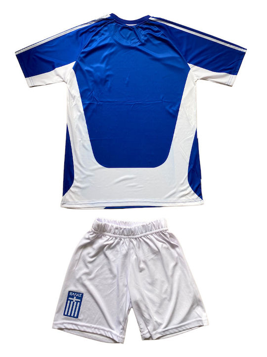 Kids' Soccer Set Greece National Team Anniversary Euro 2004 Home White Blue Balón De Oro Unisex Fj313