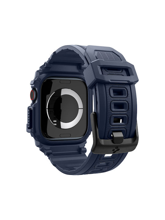 Spigen Rugged Armor Pro Silicone Case in Blue color for Apple Watch Series 10 - 46mm
