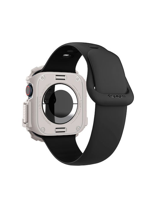 Spigen Rugged Armor Silicone Case in Beige color for Apple Watch Series 10 46mm