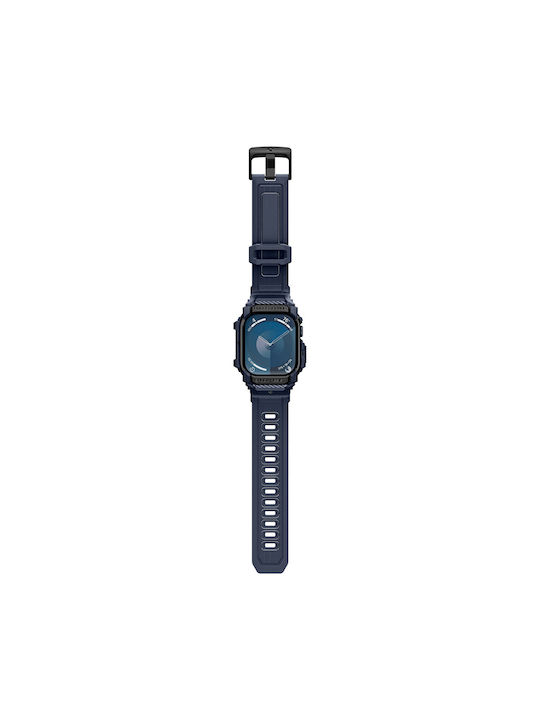 Spigen Rugged Armor Pro Silicone Case in Blue color for Apple Watch Series 10 - 46mm