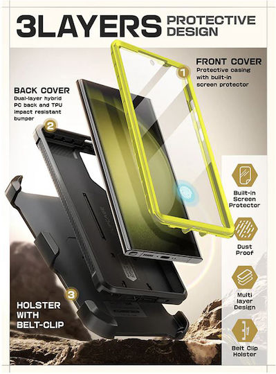 Supcase Unicorn Beetle Pro Umschlag Rückseite Silikon / Kunststoff Gelb (Galaxy S24 Ultra)