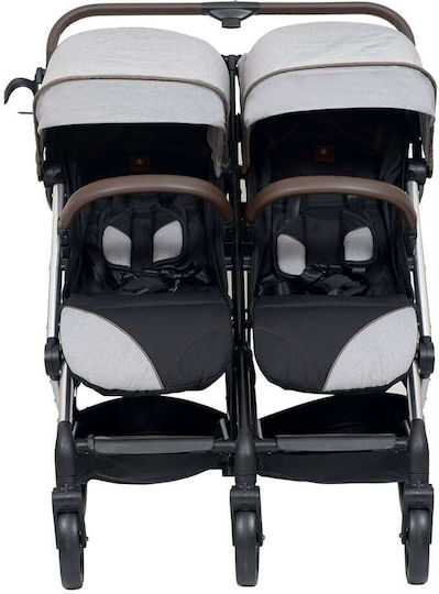 Belletti Twinner Doppelter Kinderwagen Geeignet für Neugeborene Charcoal