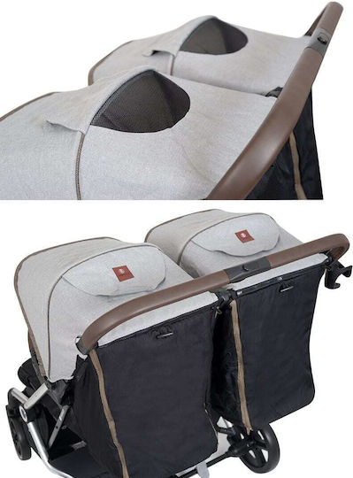 Belletti Twinner Doppelter Kinderwagen Geeignet für Neugeborene Charcoal