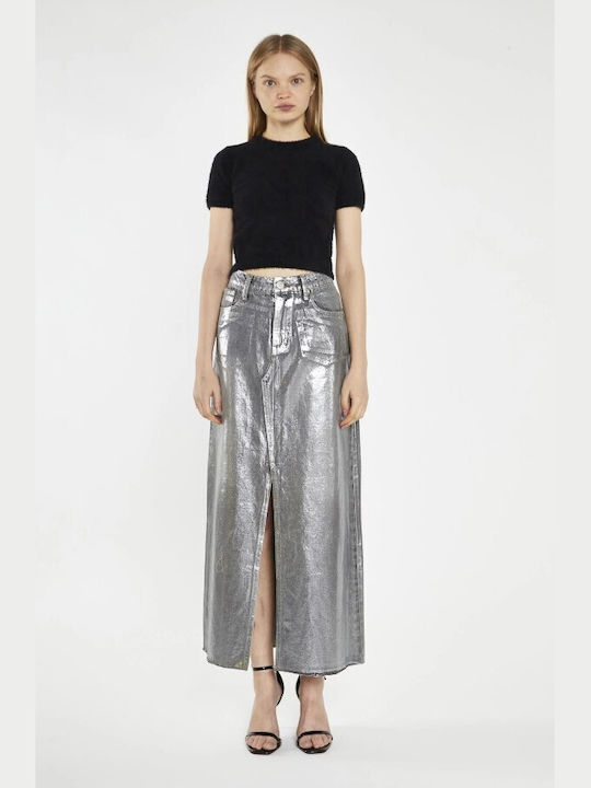 Glamorous Skirt in Silver Color