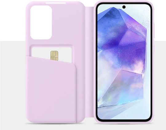 Samsung S View Wallet Cover Synthetic Leather / Plastic Lavender (Galaxy A55)