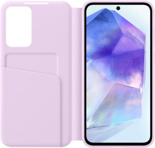 Samsung S View Wallet Cover Synthetic Leather / Plastic Lavender (Galaxy A55)