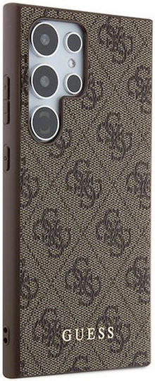 Guess Metal Gold Logo Umschlag Rückseite Kunststoff / Synthetisches Leder / Gehärtetes Glas Gold (Galaxy S24 Ultra)