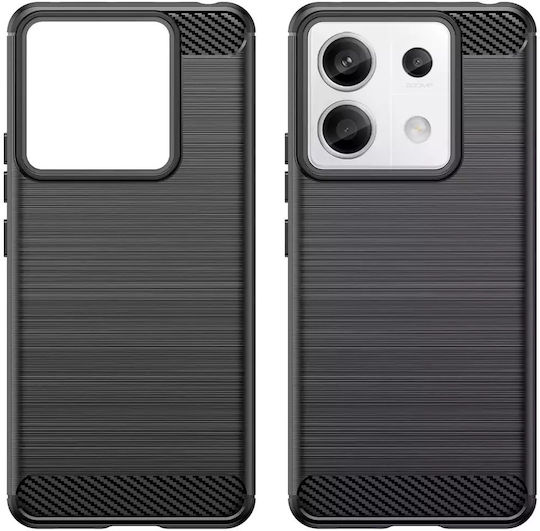 Hurtel Carbon Umschlag Rückseite Silikon Schwarz (Redmi Note 13 Pro 4G / Poco M6 Pro 4G)