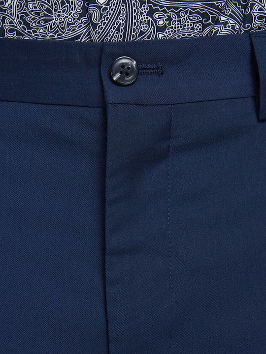 Pantalon Bărbați De Costum Elastic Slim Fit Albastru Medieval