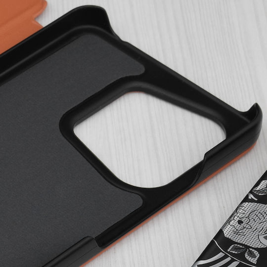 Techsuit Efold Book Plastic / Synthetic Leather Orange (Redmi Note 13 4G)