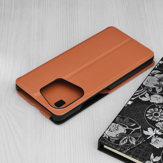 Techsuit Efold Book Plastic / Synthetic Leather Orange (Redmi Note 13 4G)