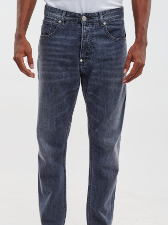 Men's Jeans Pants with Slim Straight Fit Black Denim