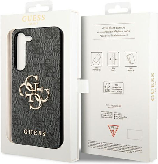 Guess Metal Logo Back Cover Plastic Black (Galaxy S24)