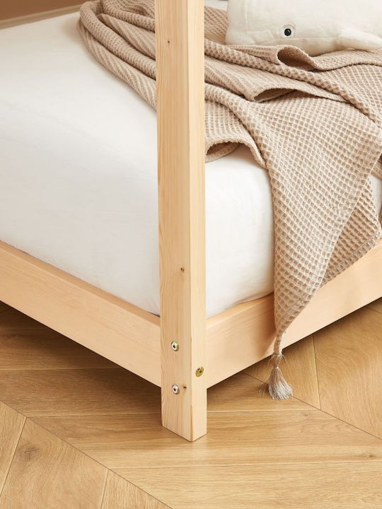 Παιδικό Κρεβάτι Montessori Μονό Μπεζ για Στρώμα 90x200cm
