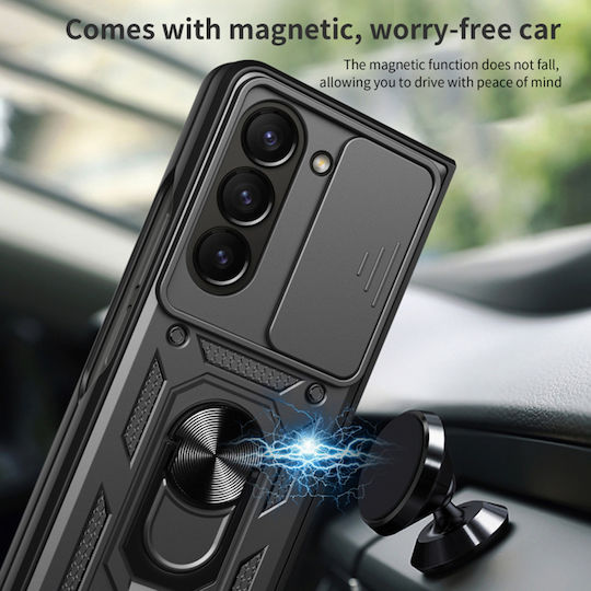 Techsuit Camshield Umschlag Rückseite Kunststoff / Silikon Blau (Galaxy Z Fold5)