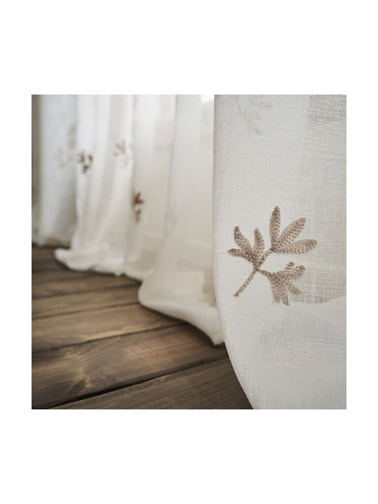Gofis Home Κουρτίνα με Τρέσα Nairna 534 Λευκή 140x295εκ.