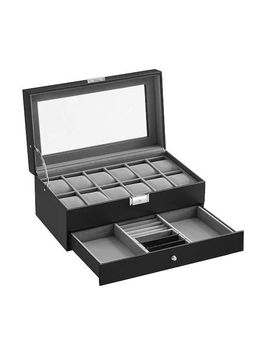 Songmics Κουτί Κοσμημάτων Ξύλινο Μαύρο 33x19.5x14cm Songmics Κουτί Κοσμημάτων Ξύλινο Μαύρο 33x19.5x14cm