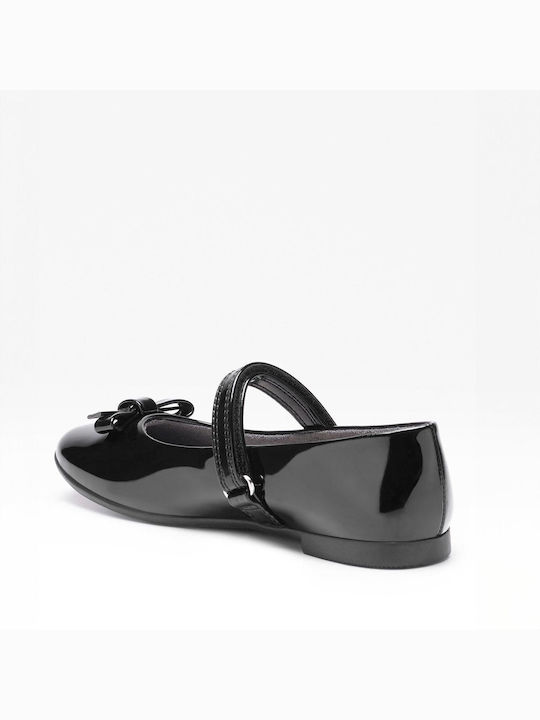 Lelli Kelly Kids Anatomic Patent Leather Ballerinas with Hoop & Loop Closure Black