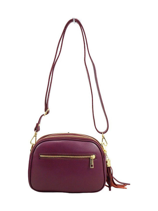 De piele Geantă de damă Crossbody Burgundy