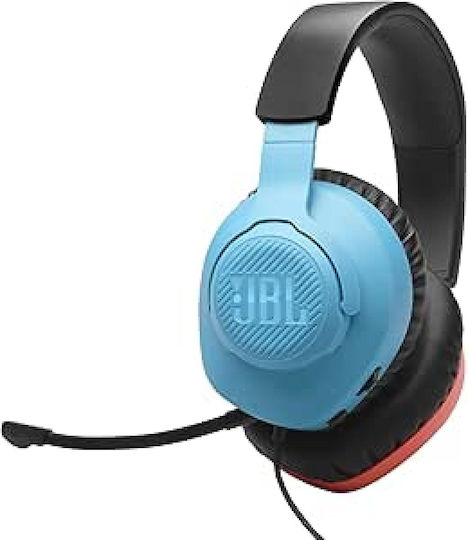 JBL Quantum 100N Over Ear Gaming Headset με σύνδεση 3.5mm Μπλε / Κόκκινο for Nintendo Switch / PC / PS4 / PS5 / XBOX