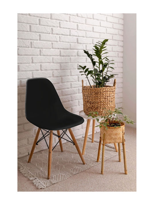 Fiore Kd Dining Room Polypropylene Chair Black 46x53.5x81.5cm