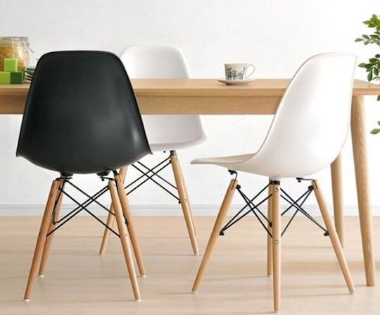 Fiore Kd Dining Room Polypropylene Chair Black 46x53.5x81.5cm