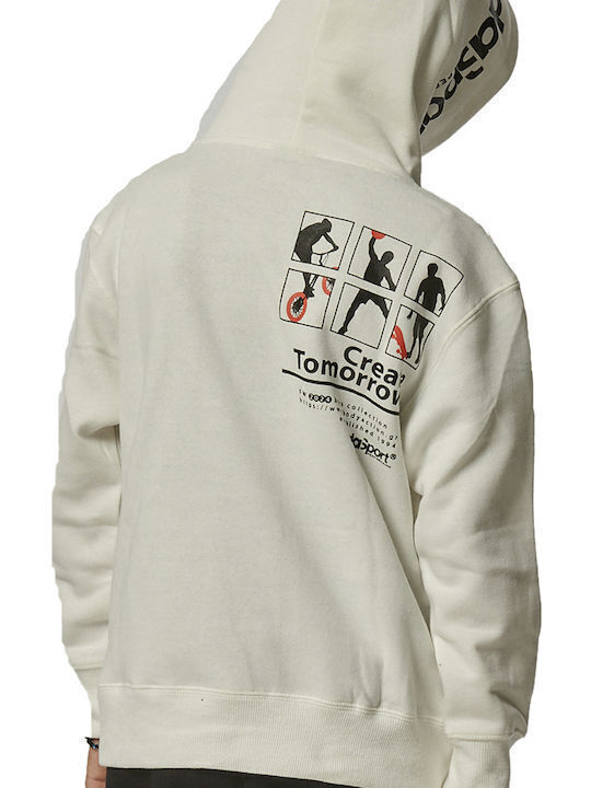 Kids Sweatshirt with Hood and Pockets White